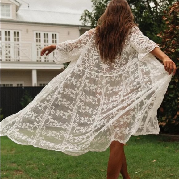 S-XL🦚Emmy Sweet & Sultry Lace Kimono New - Picture 2 of 11